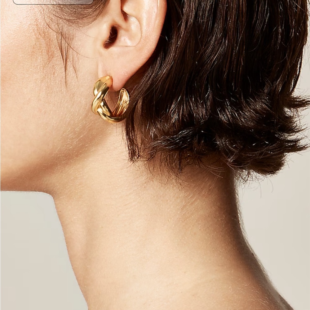 J. Crew Gold Braided hoop earrings - Picture 3 of 5
